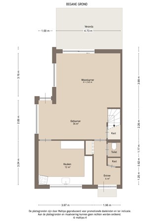 Floorplan - Copierlaan 130, 4143 GD Leerdam